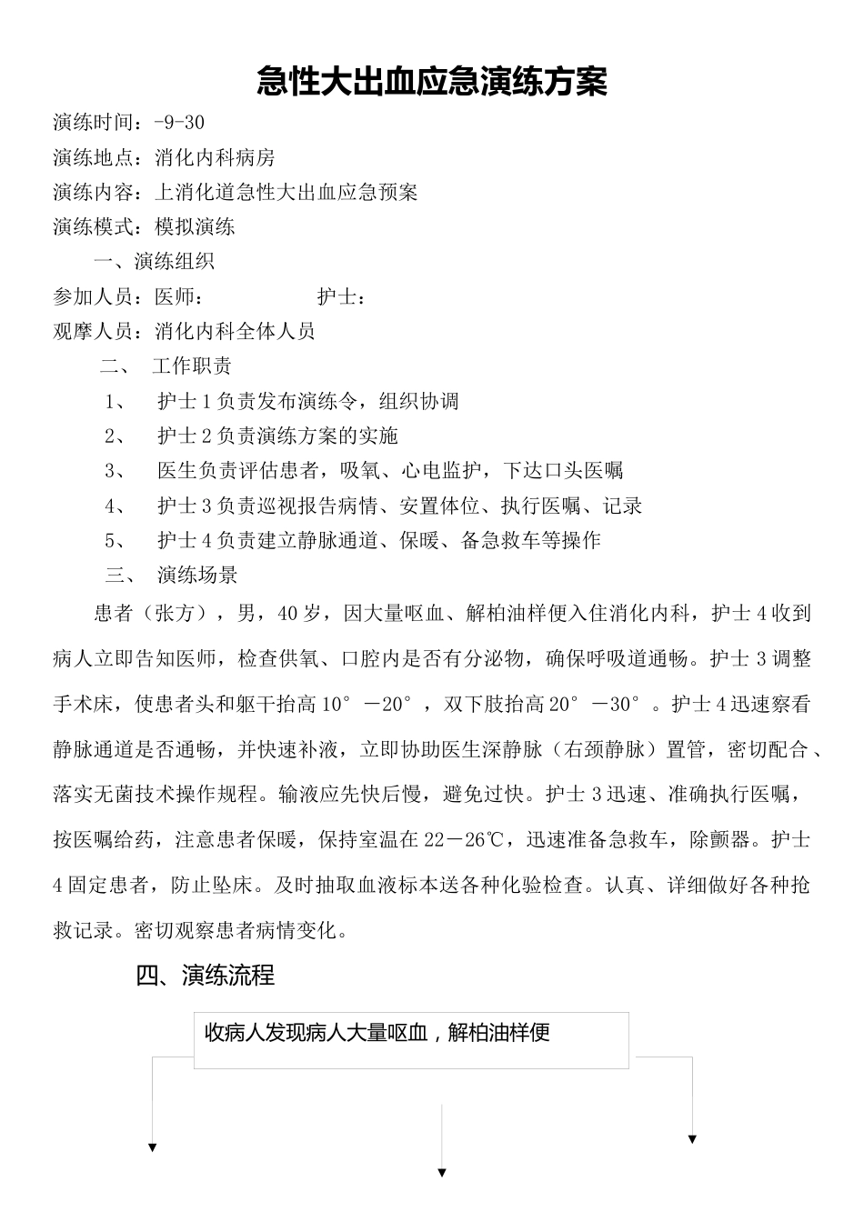 上消化道大出血应急演练方案_第1页