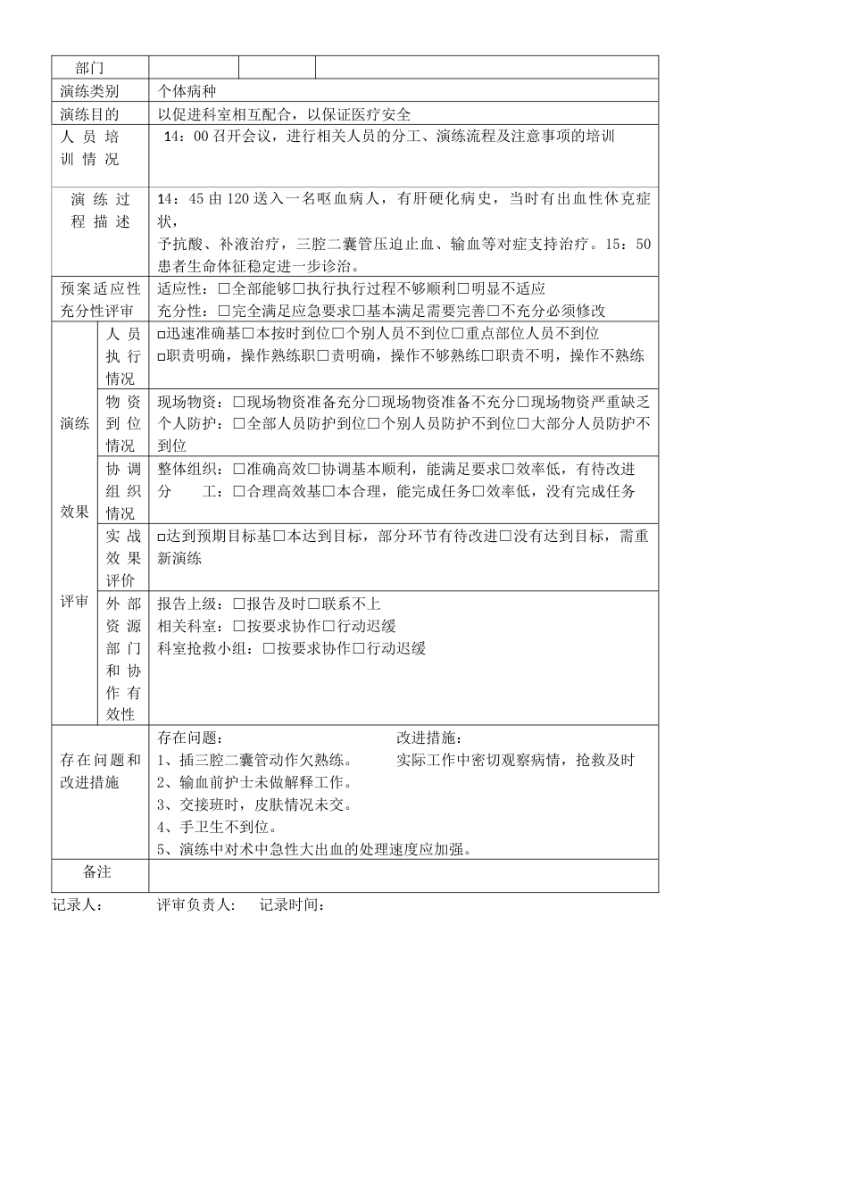 上消化道大出血应急演练方案_第4页