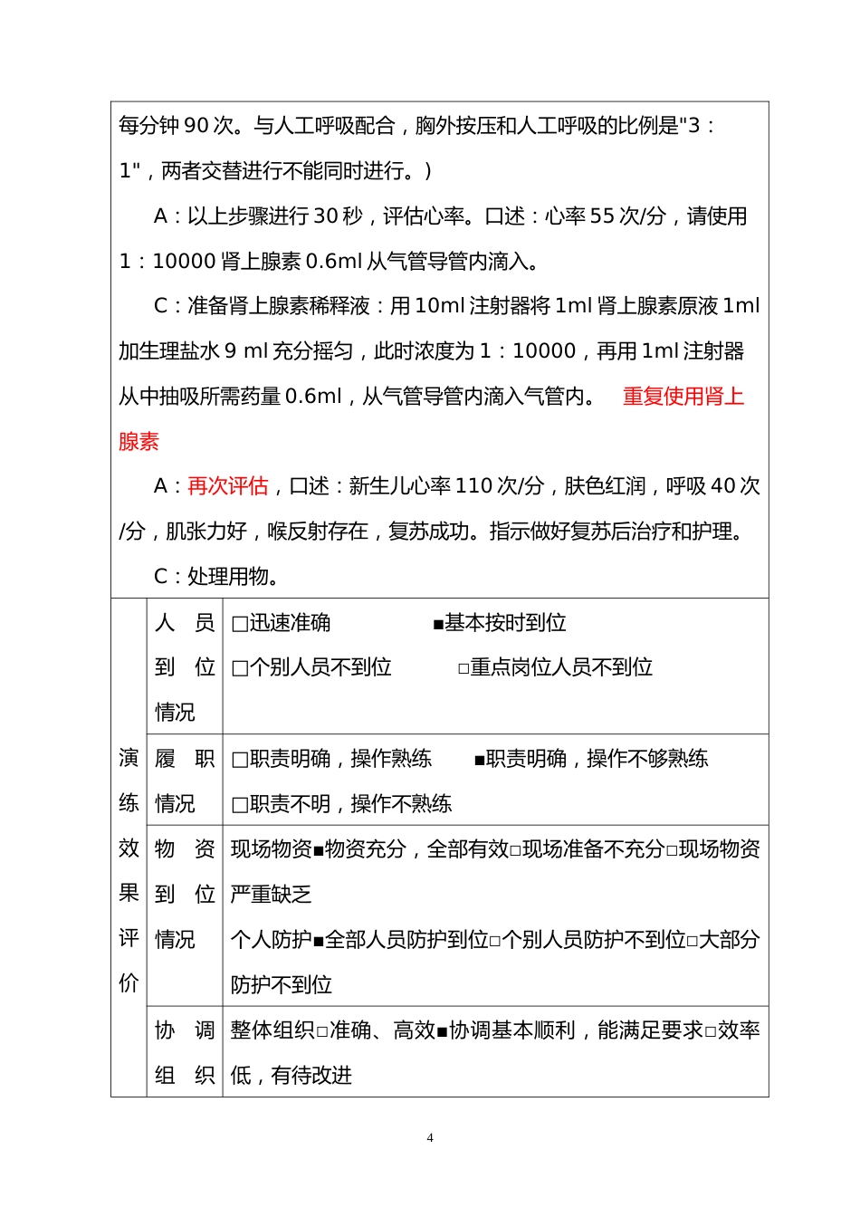 新生儿窒息复苏抢救流程演练_第4页