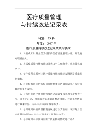 医疗质量管理与持续改进记录表