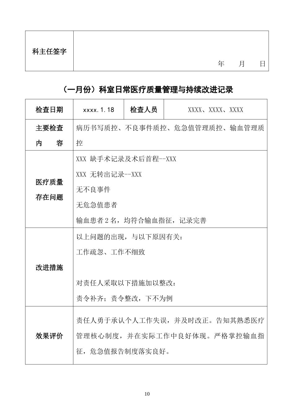 ICU、重症医学科医疗质量持续改进记录本(43页)_第11页