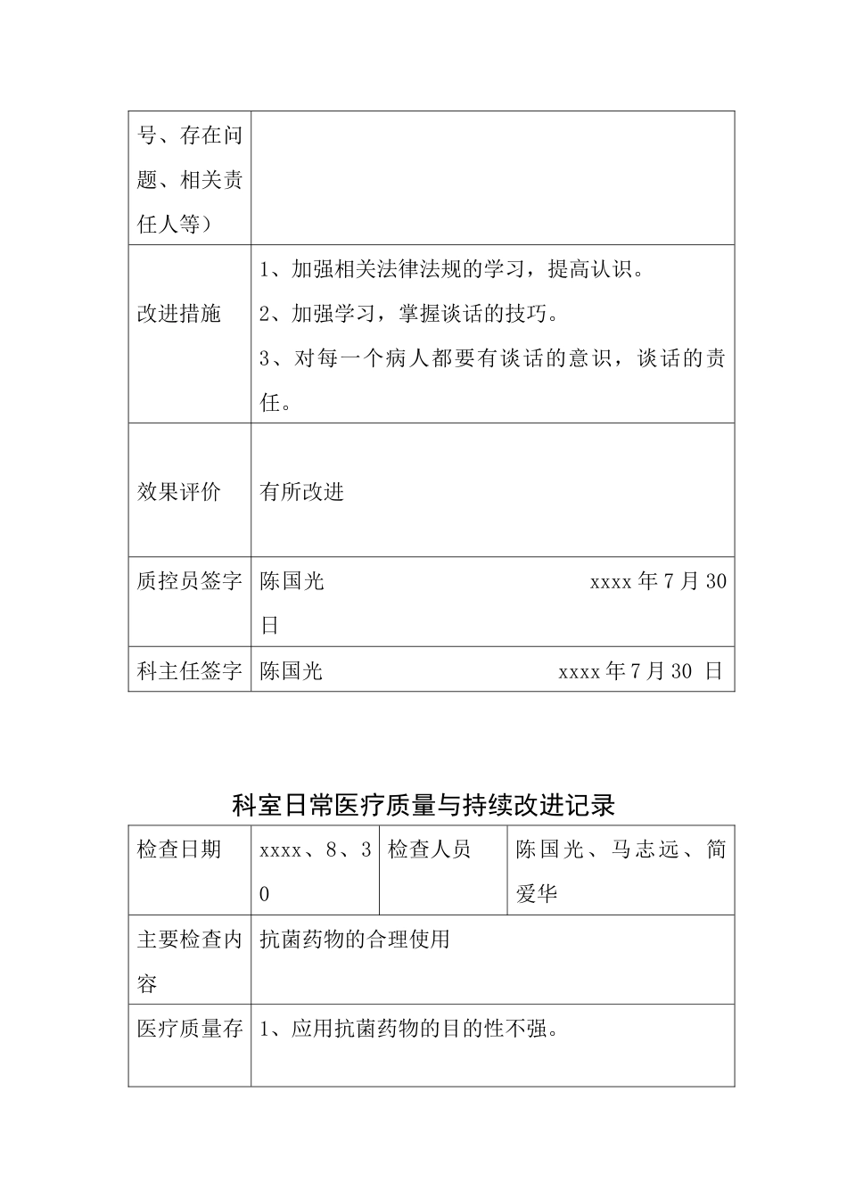 医疗质量持续改进记录本(93页)_第13页