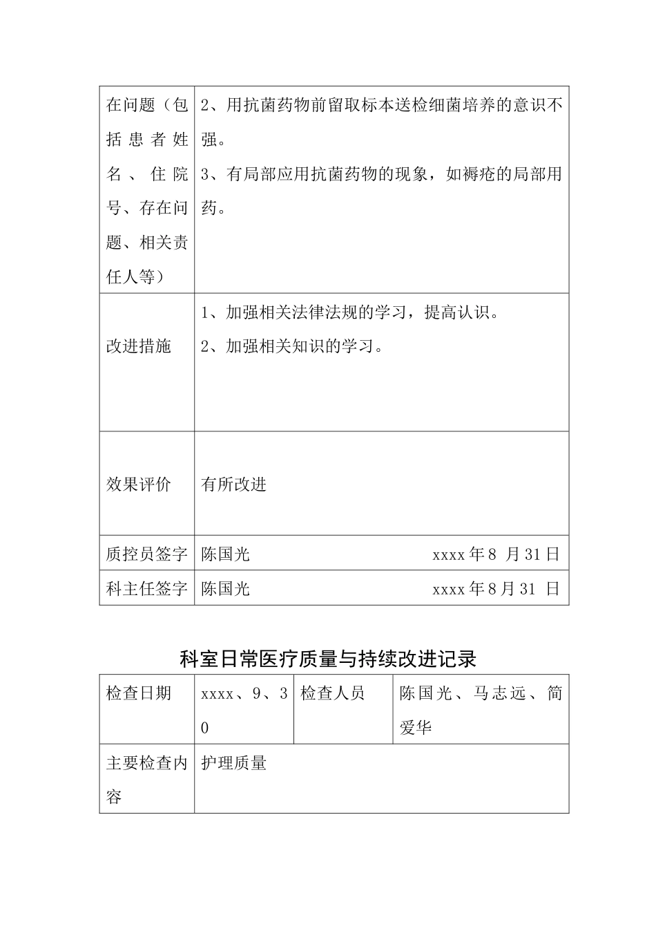 医疗质量持续改进记录本(93页)_第14页