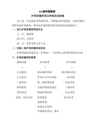 护理质量持续改进措施最新版本