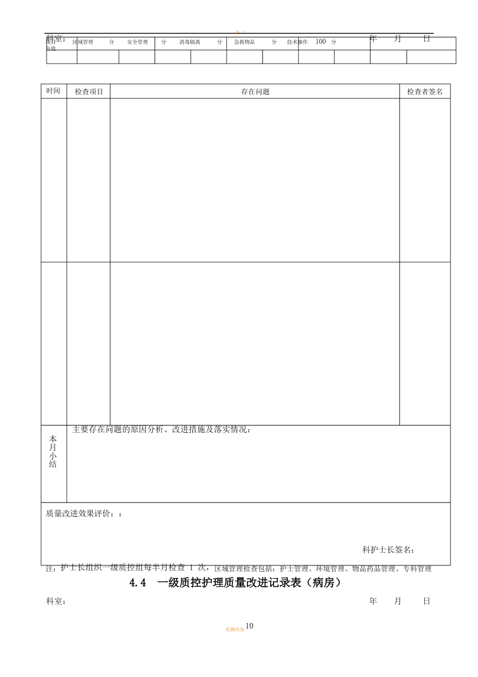 护理质量检查表_第10页