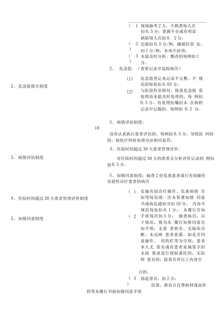 临床科室医疗质量 管理考核评分表_第4页