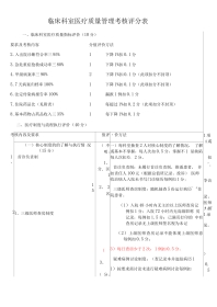 临床科室医疗质量 管理考核评分表