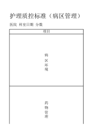 医院护理 质控检查表