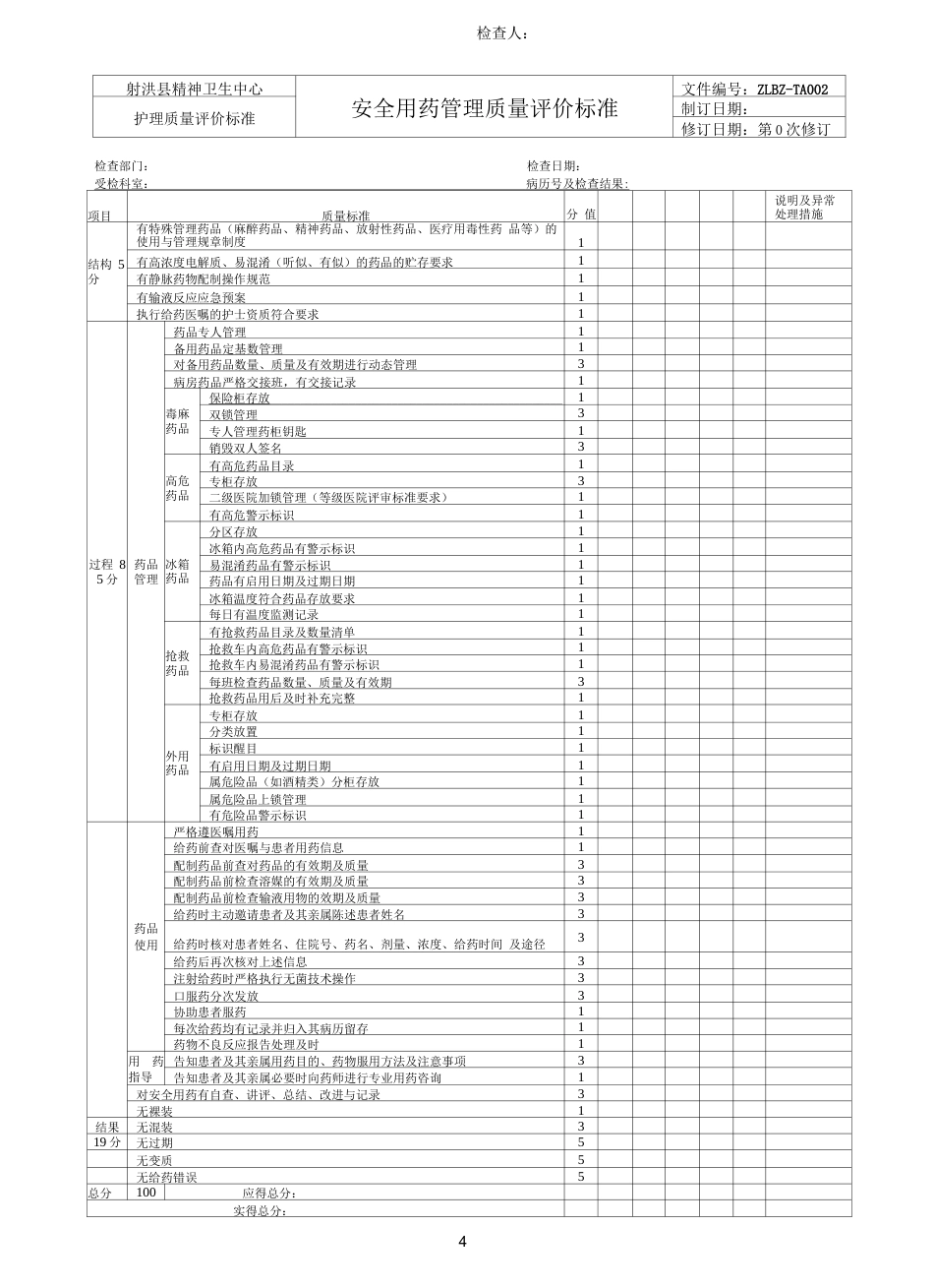 护理质控 评价标准_第4页