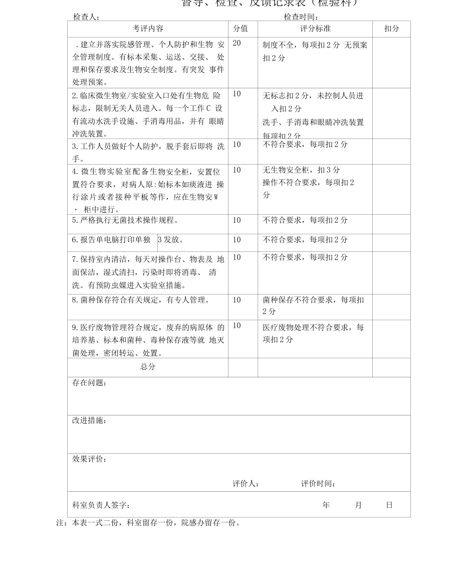 院感质控 检查记录表_第14页