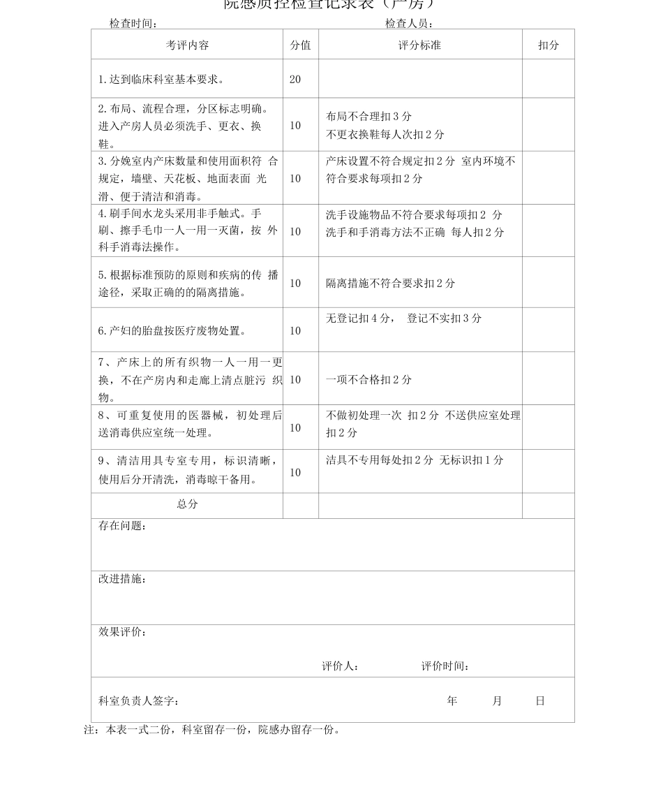 院感质控 检查记录表_第5页