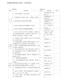 院感质控 检查记录表