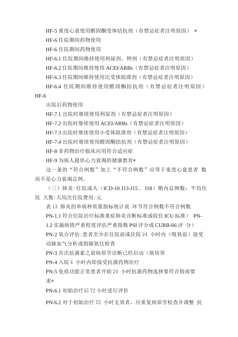 医疗质量和安全监测 指标汇总表_第5页