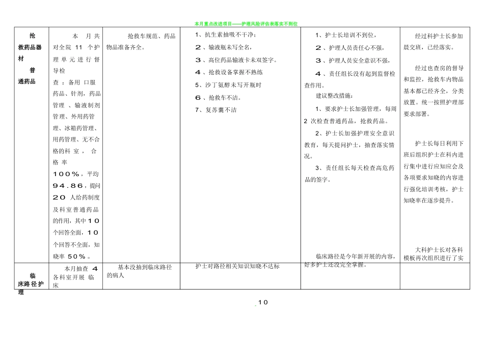 护理质量持续改进表3_第10页