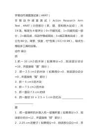 手臂动作调查测试表（ARAT）