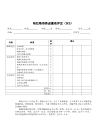 格拉斯哥昏迷量表