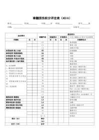 脊髓损伤积分评定表