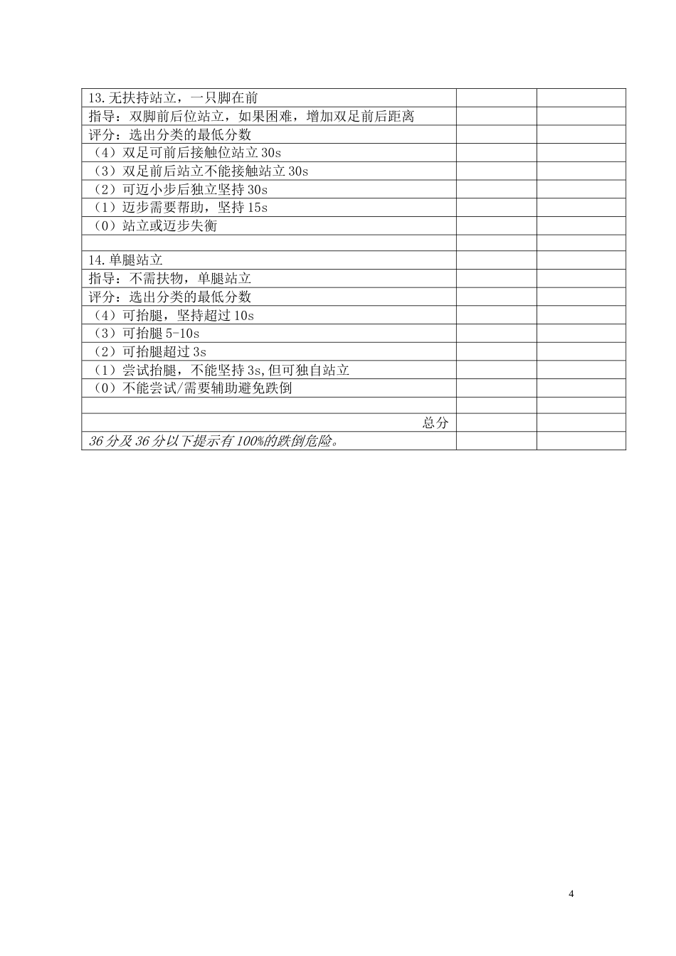 平衡功能评定（Berg）_第4页