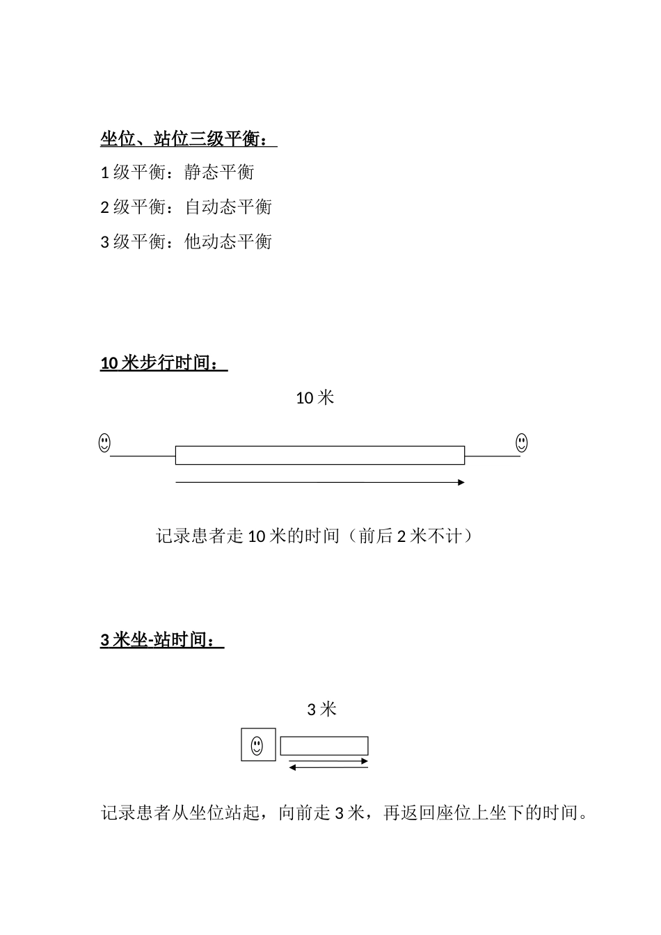 三级平衡、10米步行、3米坐站时间_第1页