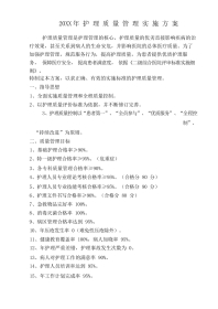 护理质量管理实施方案