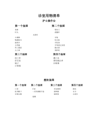 诊室用物清单