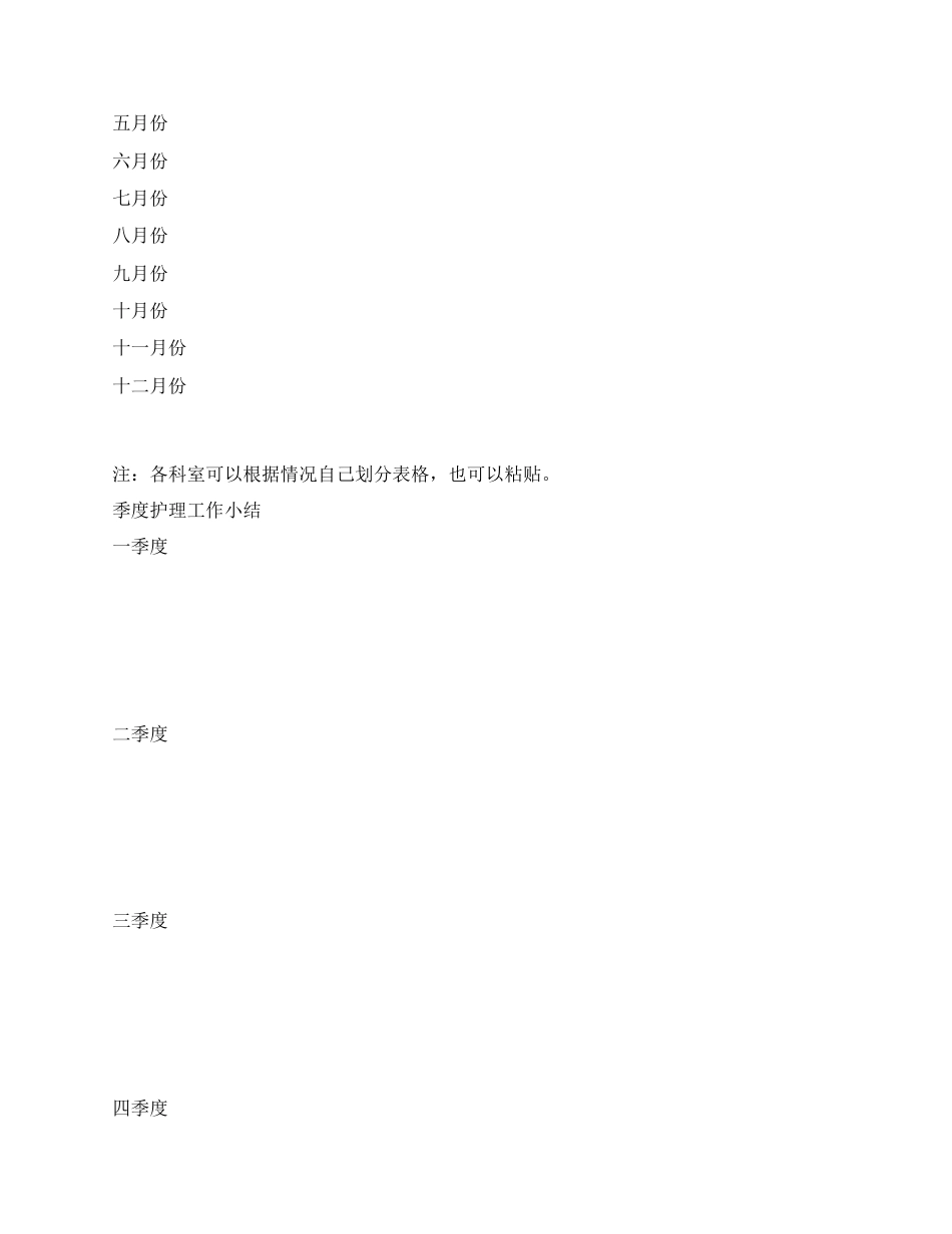 护士长工作手册内页表格_第3页