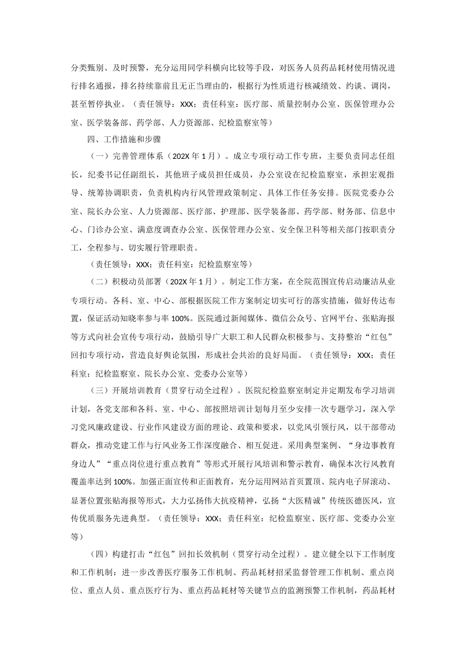医德医风：医院廉洁从业专项行动工作方案_第2页