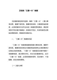 卫生院“三重一大”制度