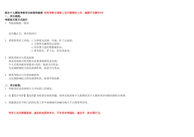 客服部月度绩效考核表