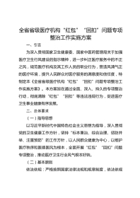 全省省级医疗机构“红包”“回扣”问题专项整治工作实施方案