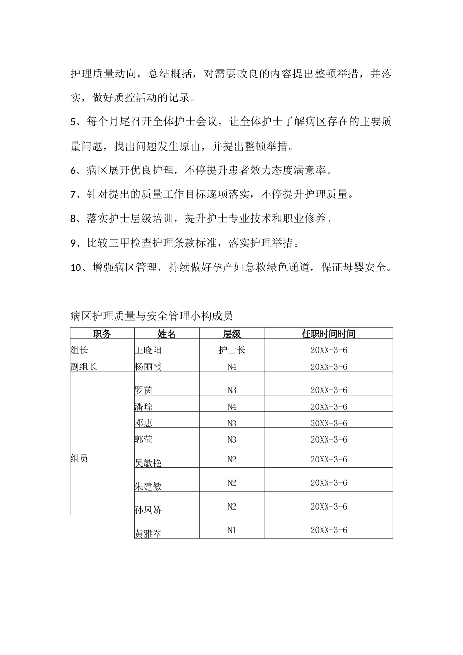 20XX 年度产科病区护理质量控制方案与目标_第2页