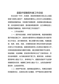 县医疗保障局年度工作总结