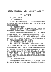 县医疗保障局XX年上半年工作总结和下半年工作安排