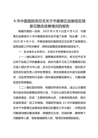 X市中医医院党总支关于市委第五巡察组反馈意见整改进展情况的报告