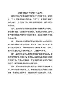 医院财务出纳的工作总结