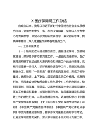 X医疗保障局工作总结