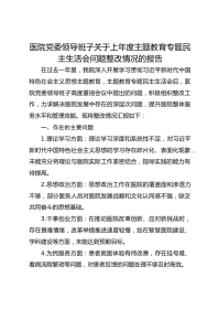 医院党委领导班子关于上年度主题教育专题民主生活会问题整改情况的报告