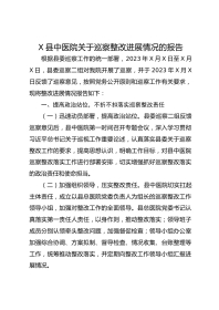 X县中医院关于巡察整改进展情况的报告