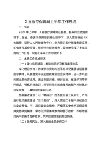 X县医疗保障局上半年工作总结