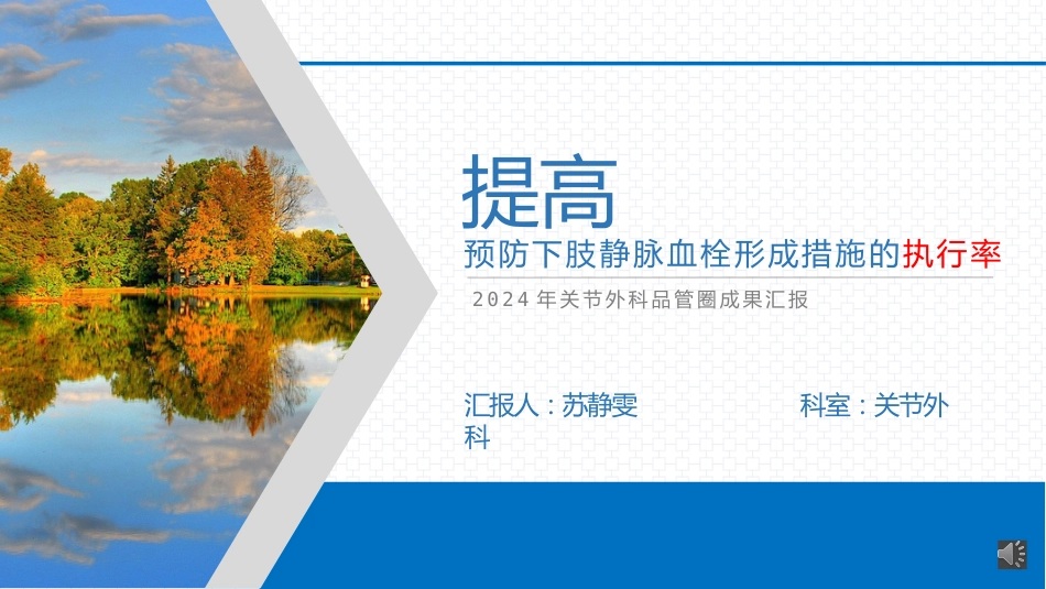 品管圈--提高下肢静脉预防下肢静脉血栓的执行率AA_第1页