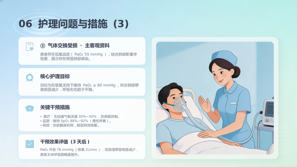 一例COPD合并Ⅱ型呼吸衰竭患者的个案护理_第12页