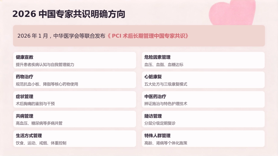 从“心”开始 · 全程守护——冠心病PCI术后规范化护理_第6页