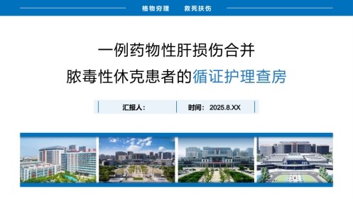 一例药物性肝损伤合并脓毒性休克患者的循证护理查房