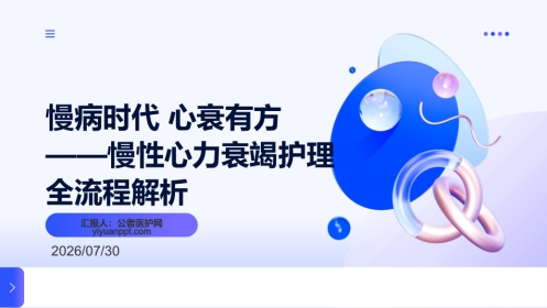 慢病时代 心衰有方——慢性心力衰竭护理全流程解析(1)