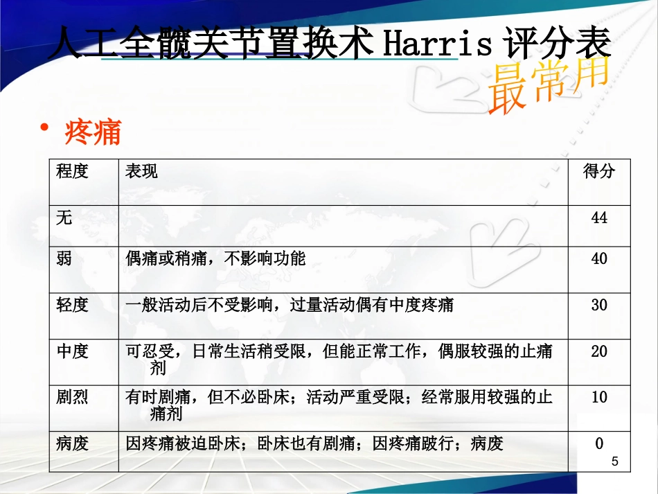人工髋关节置 换术后的疗效评估_第5页
