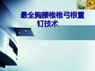 胸腰椎椎弓根置钉技术