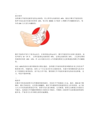 急性踝关节扭伤与慢性踝关节 不稳的治疗