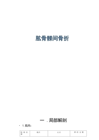 肱骨踝间骨折手 术技巧