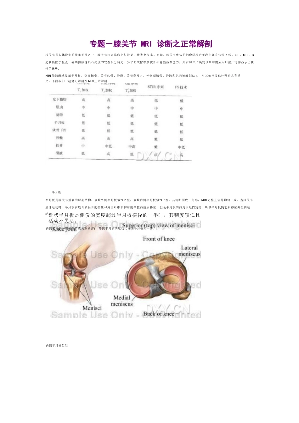 膝关节MRI诊断 之正常解剖_第1页