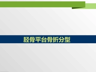 胫骨平台骨折分型